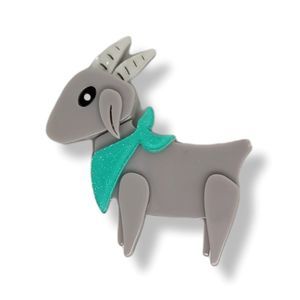New GOAT Greatest Of All Time Lucite Designer Signed Brooch